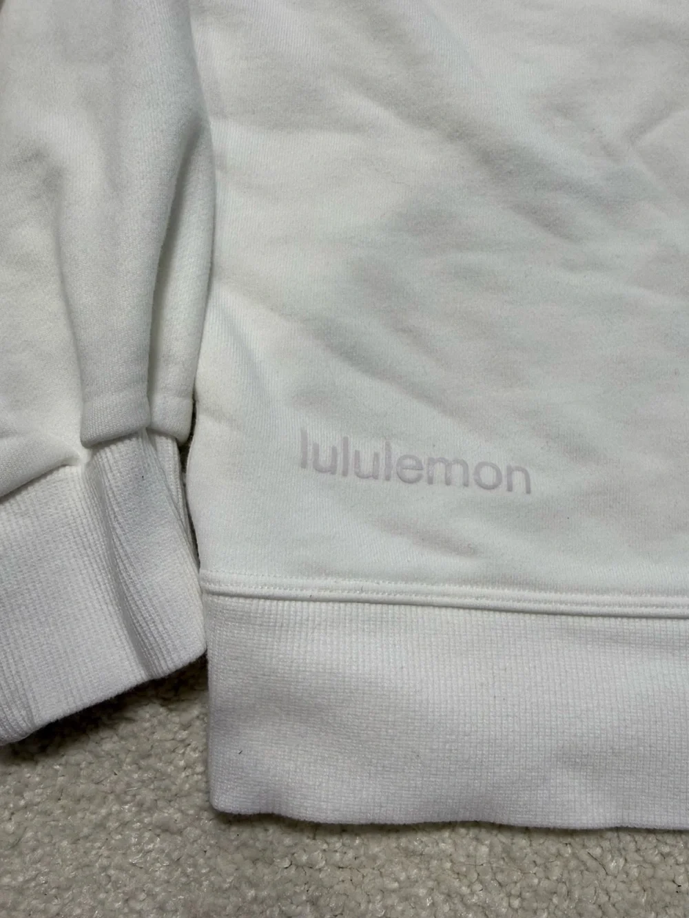 Lululemon Perfectly Oversized Crew Cotton Terry Sweatshirt Crewneck White Large